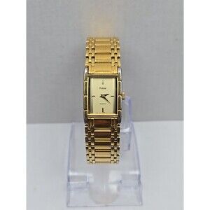 Vintage Pulsar  by Seiko Tank Quartz Womens Gold Tone Bracelet Watch New Battery